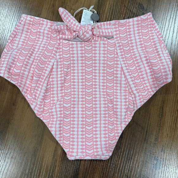 LEMLEM Lola Stretch Jacquard High Rise Girly Bikini Briefs Pink Bow Small - Picture 5 of 7